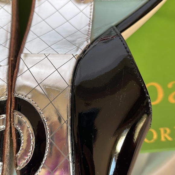 Kate Spade Black Patent Leather Dora Wedges Taco Truck Viva El Taco Size 10 - Picture 9 of 17